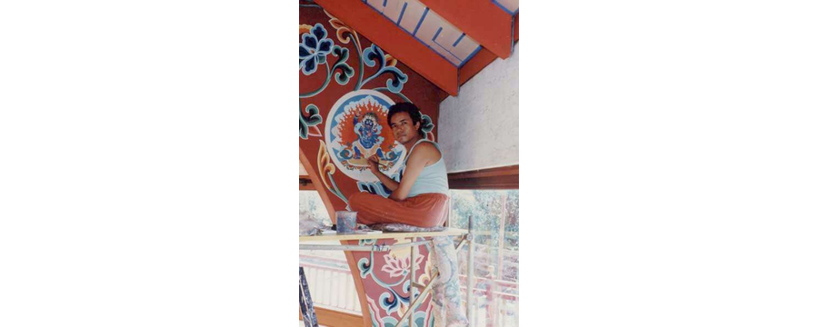 Working at Gumba (Wall Painting), Merigar, Italy