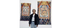 Kumar with his Thangkas Kumar with his Thangkas