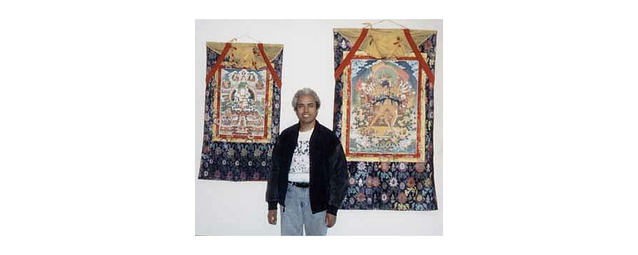 Kumar with his Thangkas