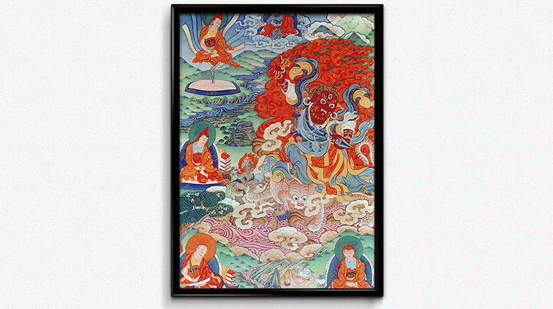 Dorje Drollo Thangka Painting by Kumar Lama