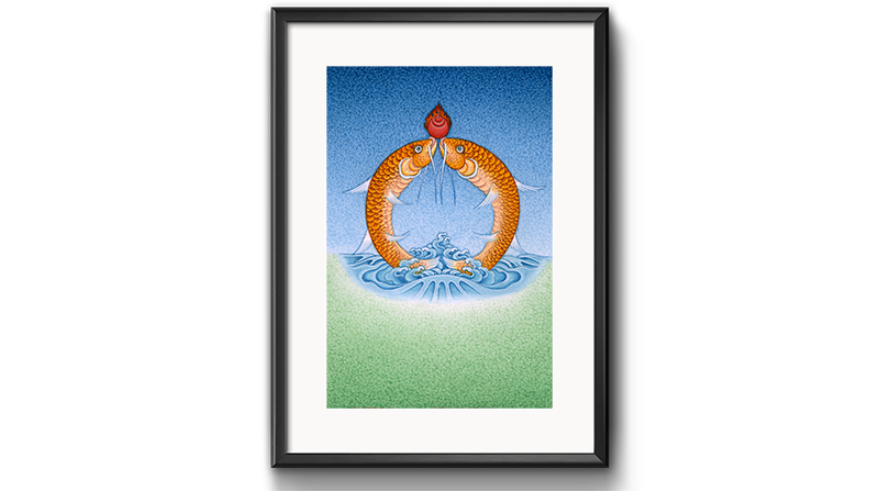 The Two Golden Fish(8 Auspicious Symbols) by Kumar Lama