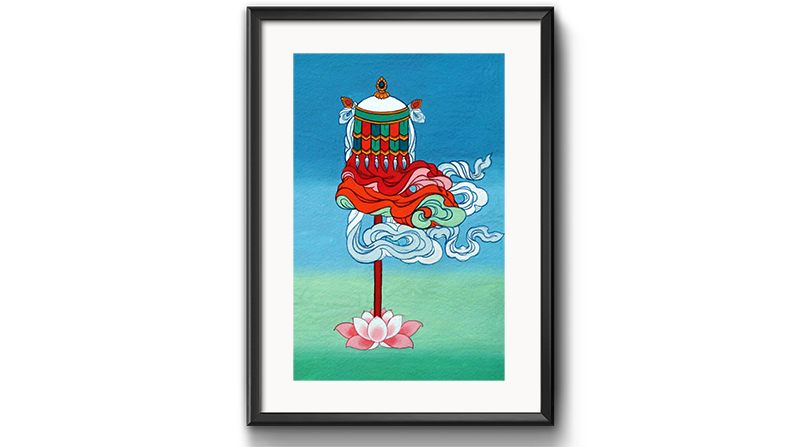 The Victory Banner 
(8 Auspicious Symbols) by Kumar Lama