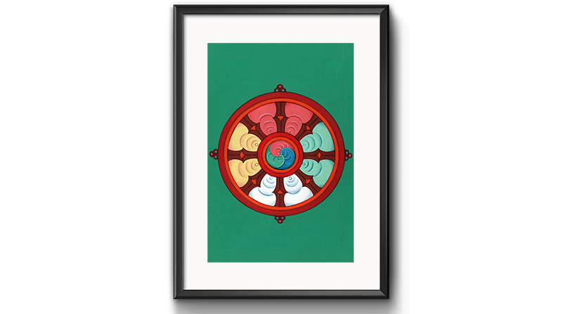 The Dharma Wheel 
(8 Auspicious Symbols) by Kumar Lama