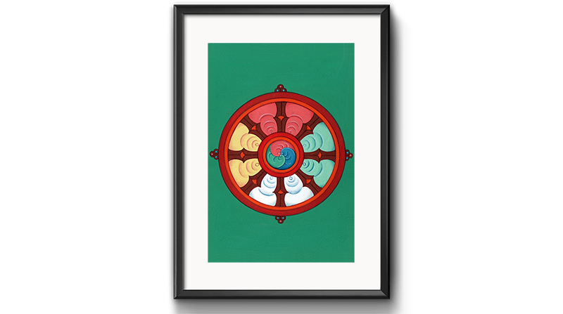 The Dharma Wheel
(8 Auspicious Symbols) by Kumar Lama